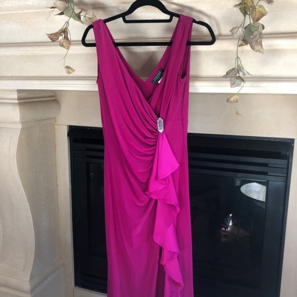 Ralph Lauren Sleeveless Pink Floor Length Evening Dress - Picture 3 of 10